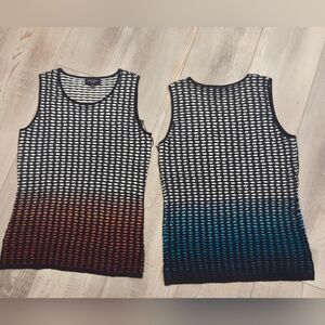 Rondina Red & Black Gradient Tank Top with Geometric Pattern- Great For Summer